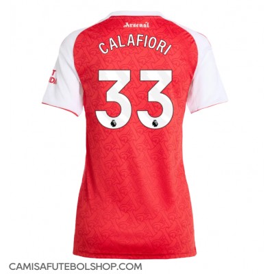 Camisa de time de futebol Arsenal Riccardo Calafiori #33 Replicas 1º Equipamento Feminina 2025-26 Manga Curta Camisa de time de futebol Arsenal Riccardo Calafiori #33 Replicas 1º Equipamento Feminina 2025-26 Manga Curta